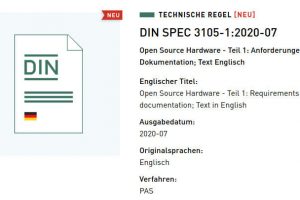 DIN Spec 3105 open source hardware